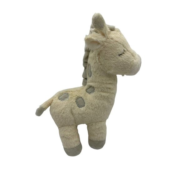 Kelly Toys Cream And Gray 14” Giraffe Plush With Rattle Baby Toy - Picture 4 of 7